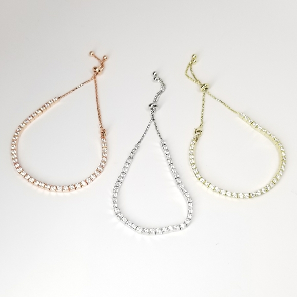 Bracelet / Anklet Pave CZ Diamond Slider NEW - Picture 8 of 11